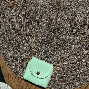 Apple 1st generation Airpod case mint green colored mini purse case